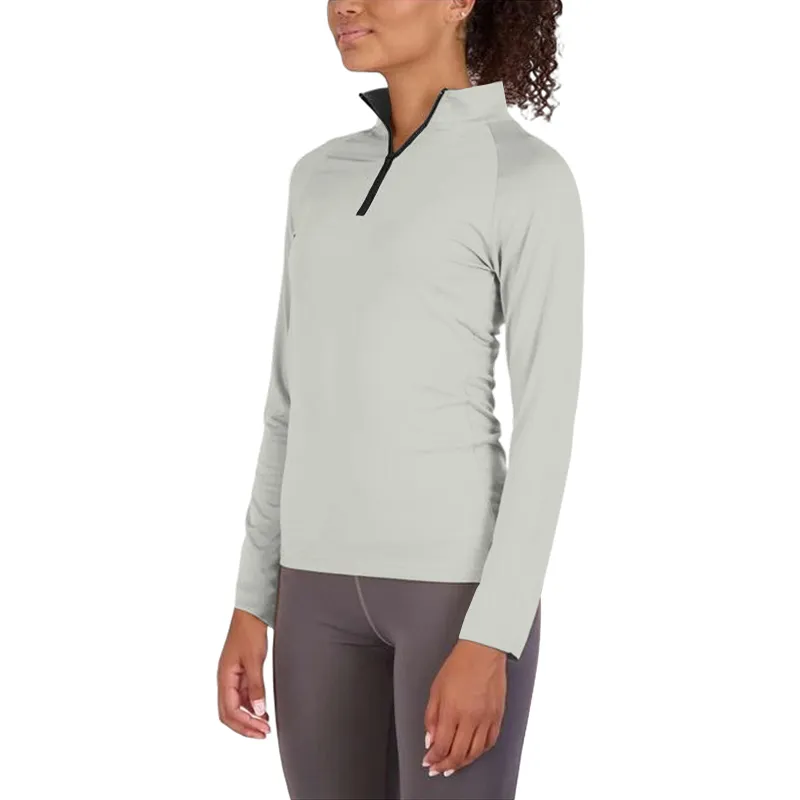 Womens Dry-Fit Long Sleeve Quarter Zip & Full Zip Up Hoodie Workout Jacket (Available in Plus)