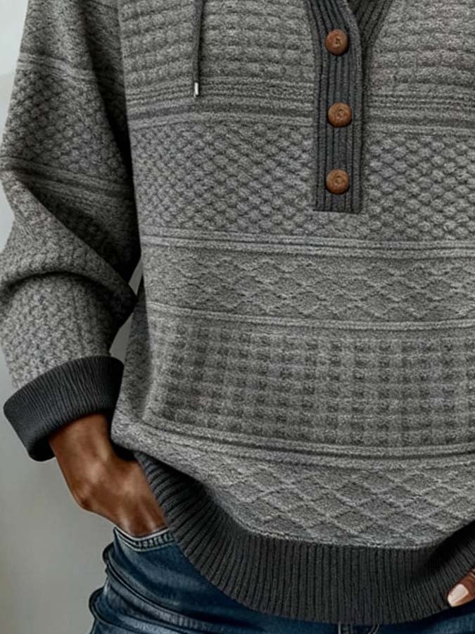 Women'S Casual Color-Blocked Pullover Sweatshirt