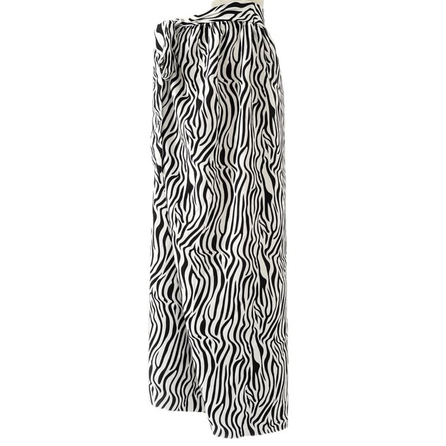 2025 new summer European and American style leopard print beach vacation chiffon print tie-dye strappy beach wrap skirt