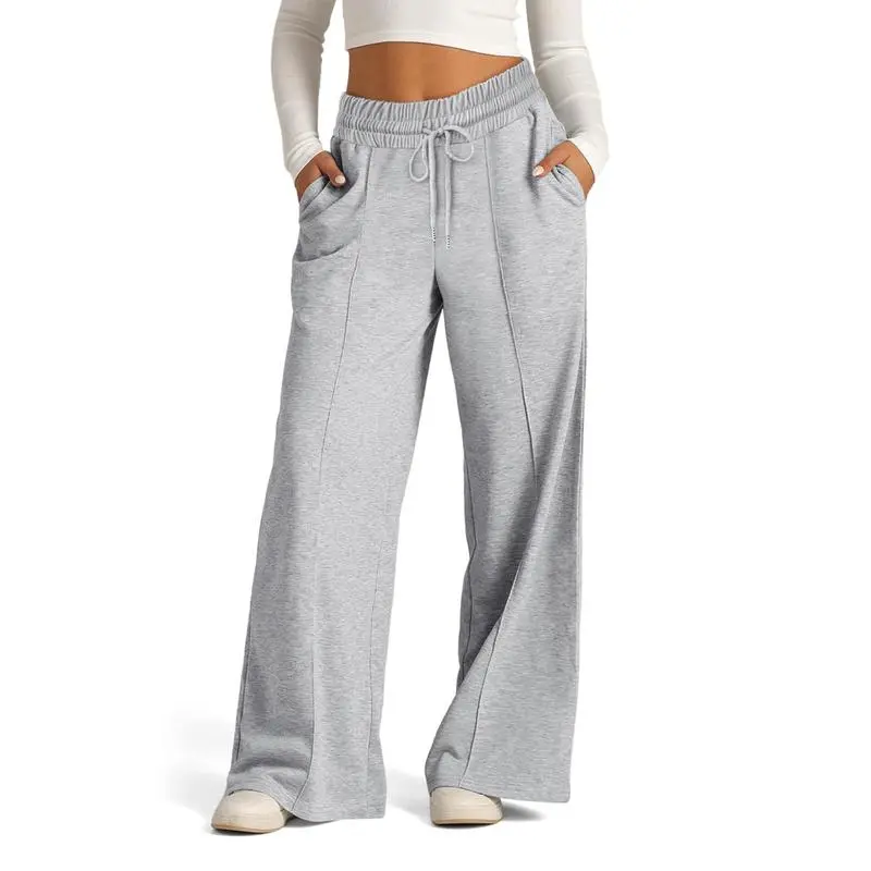 Wide Leg Sweatpants Women Drawstring High Waisted Joggers