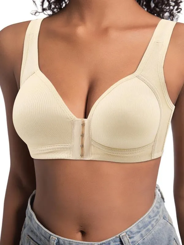 Adjustable Front Closure Push-Up Bra Wire-Free