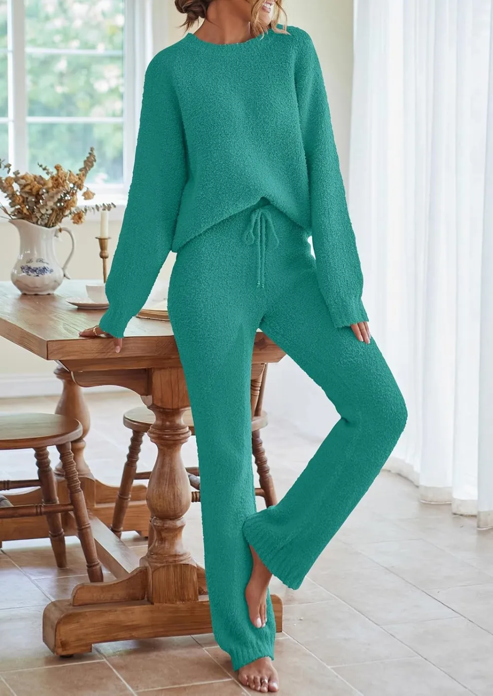 Womens Pajama Sets 2025 Fall Lounge Sweater Set