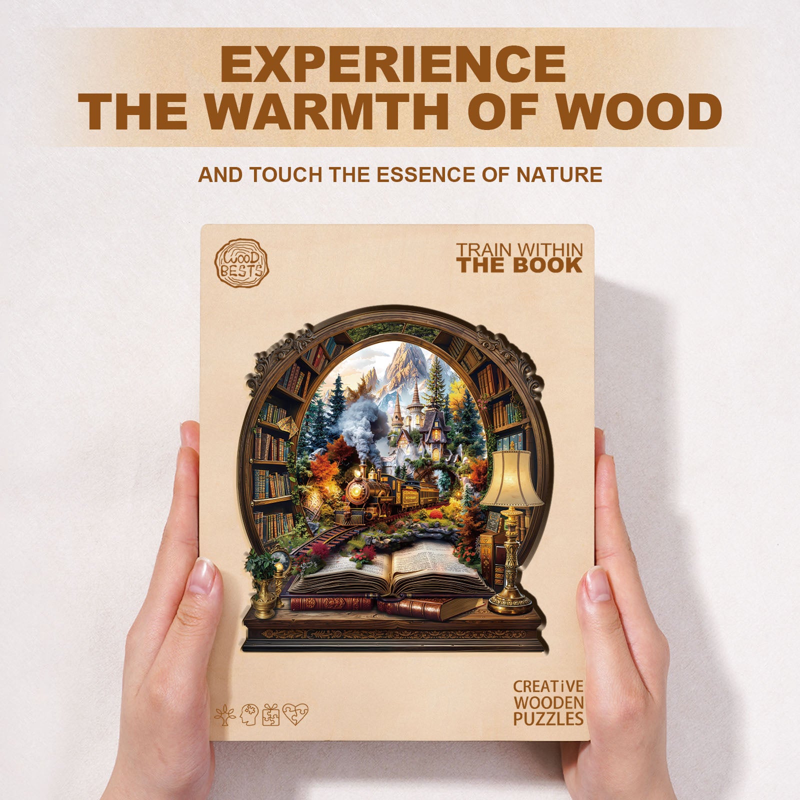 Train within the Book Wooden Jigsaw Puzzle