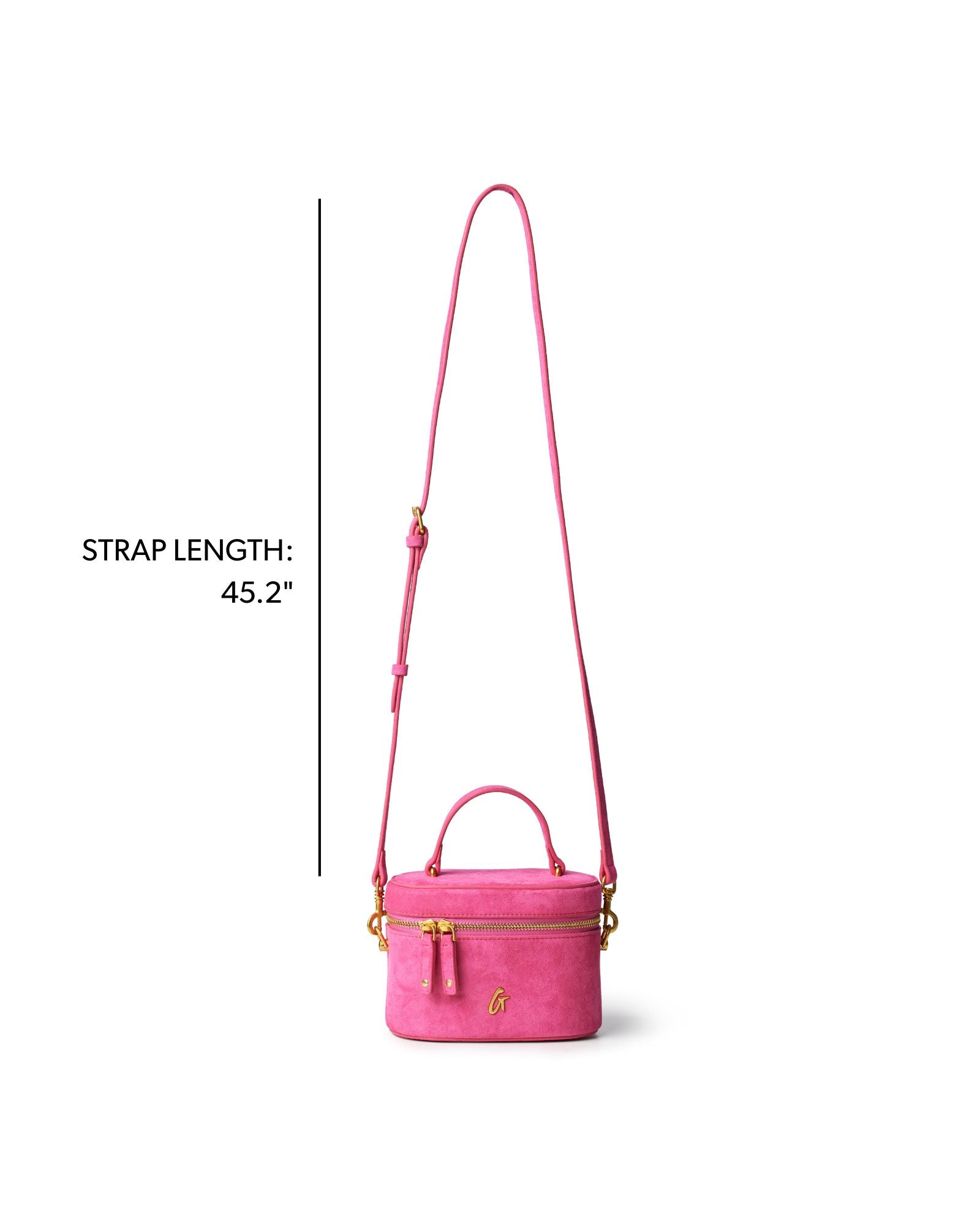 MINI SUEDE VANITY BAG - HOT PINK