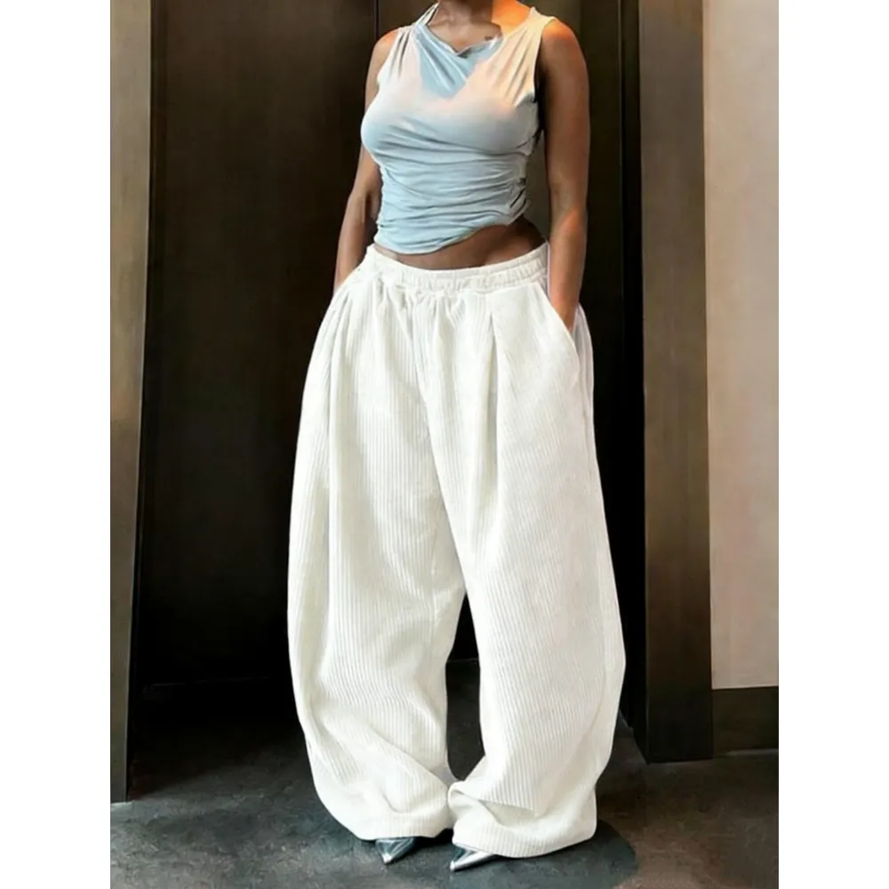 Women's Plain High Waist Straight Leg Sweatpants