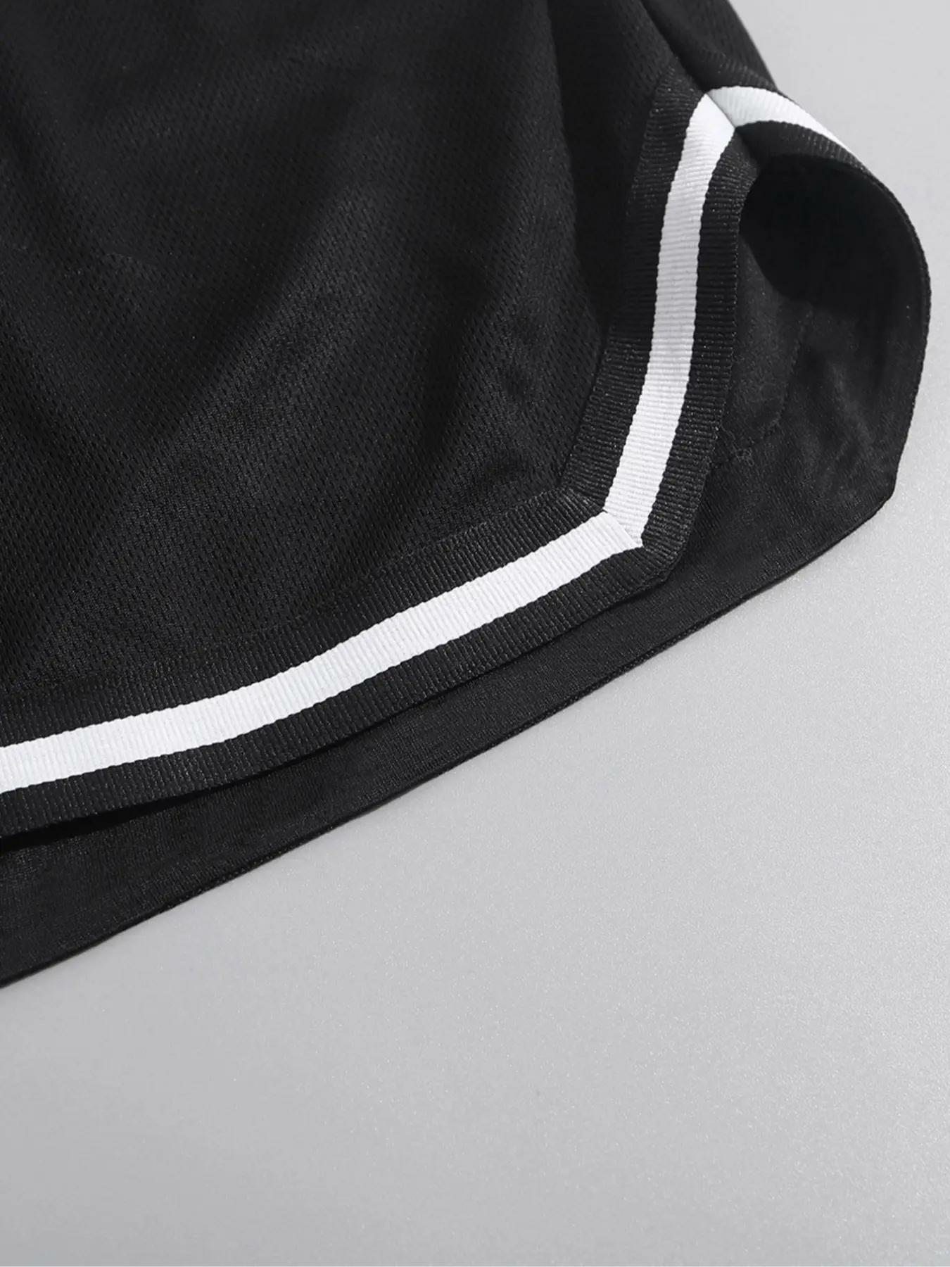 Two-Piece Set Men's Letter Print Short Sleeve T-shirt & Track Shorts Set