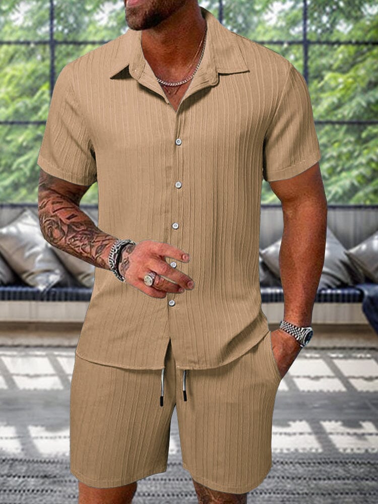 Leisure Textured Shirt Set