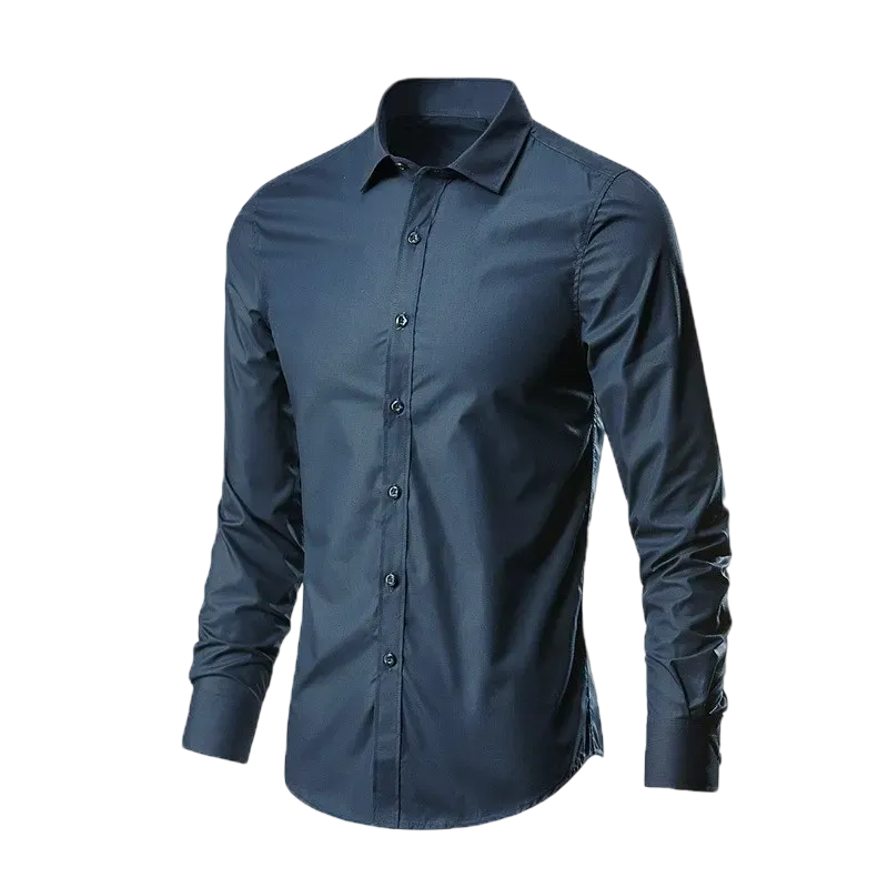 Men'S White Shirt Long Sleeves Free Ironing Business Formal Slim Fit Korean Style Professional Work Men'S White Casual Suit Shirt