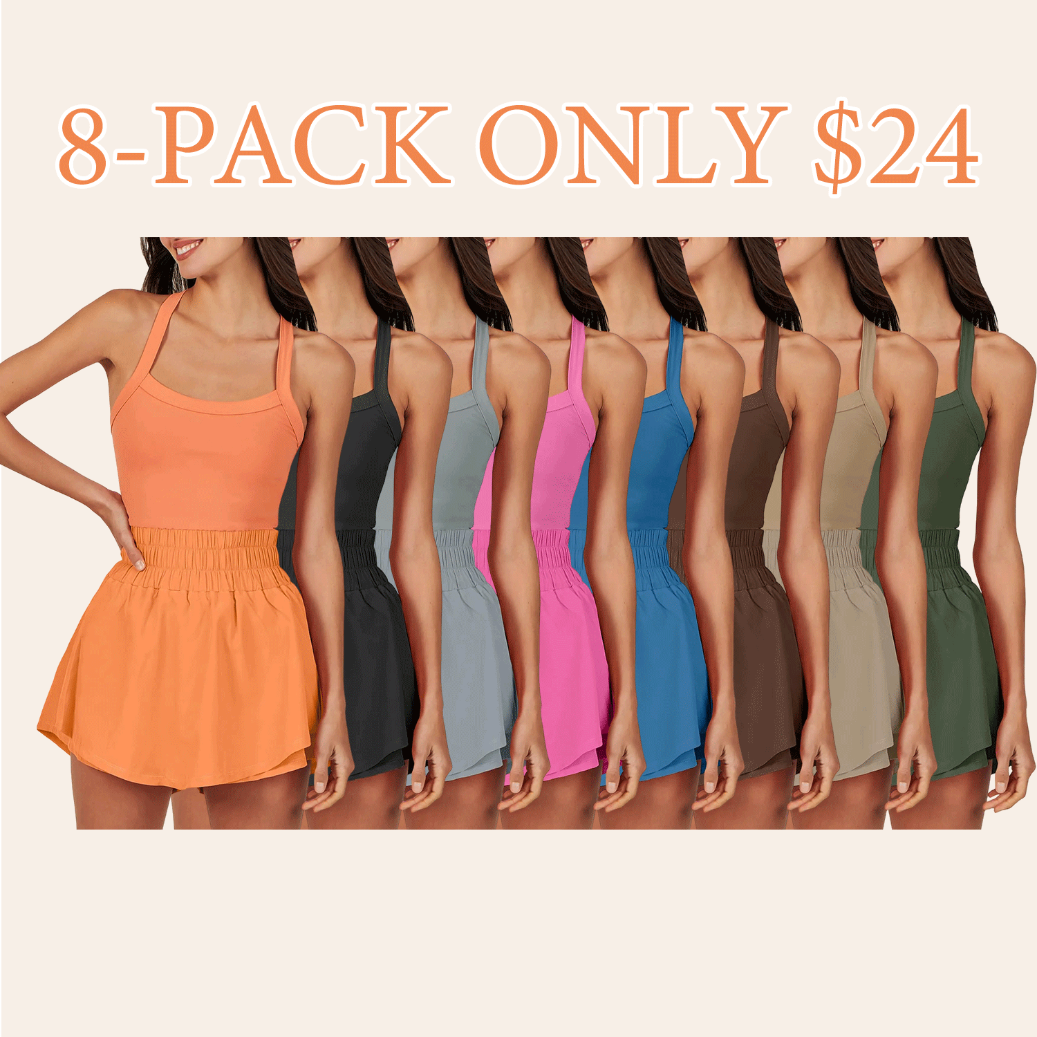 Women’s Athletic Tennis Dress – Sleeveless Mini Skort Romper