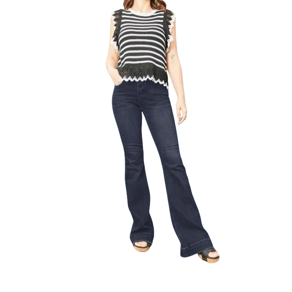 Mid-Rise Tummy Control Flare Denim Fit Jean Womenswear Bottom