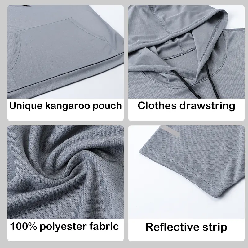 Men’s Quick-Dry Hooded Workout T-Shirt – Lightweight Performance Tee