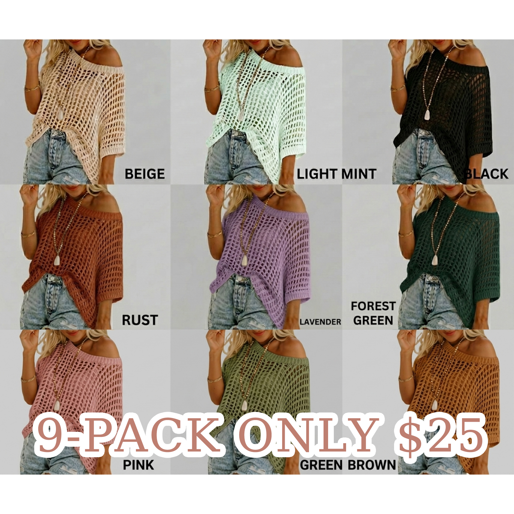 Women’s Crochet Hollow-Out Beach Top – Lightweight Cover-Up