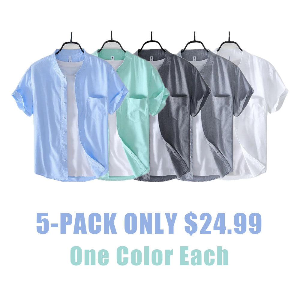 Heathered linen-blend shirt