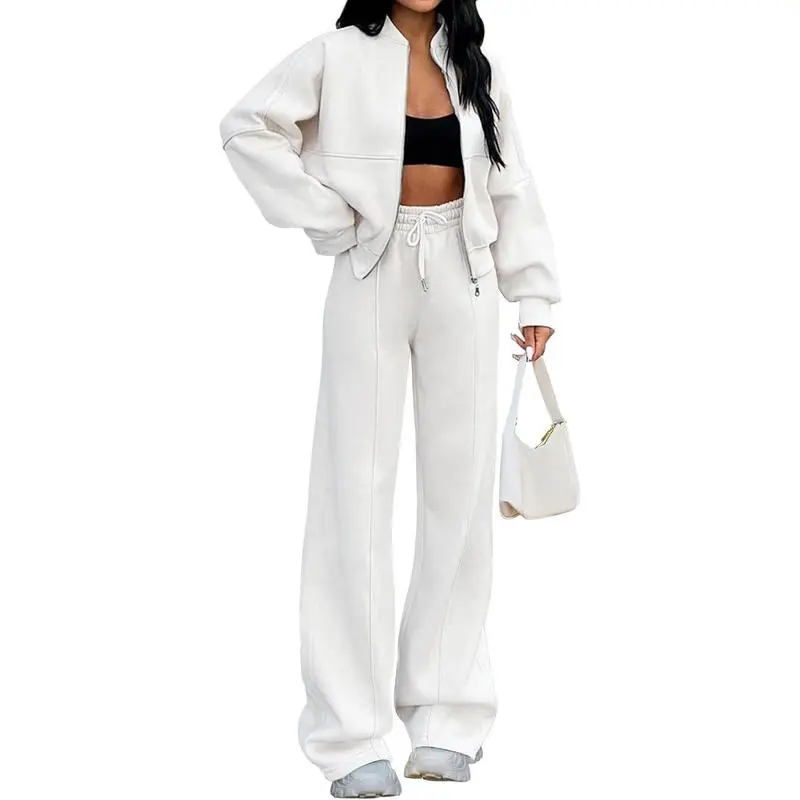 Women’s 2-Piece Set – Zip Up Jacket & Elastic Waist Pants