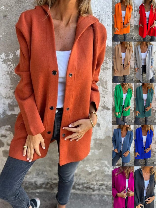 Buckle Basic Plain Hot Selling Casual Hooded Solid Color Three-piece Single-breasted Patchwork Jacket