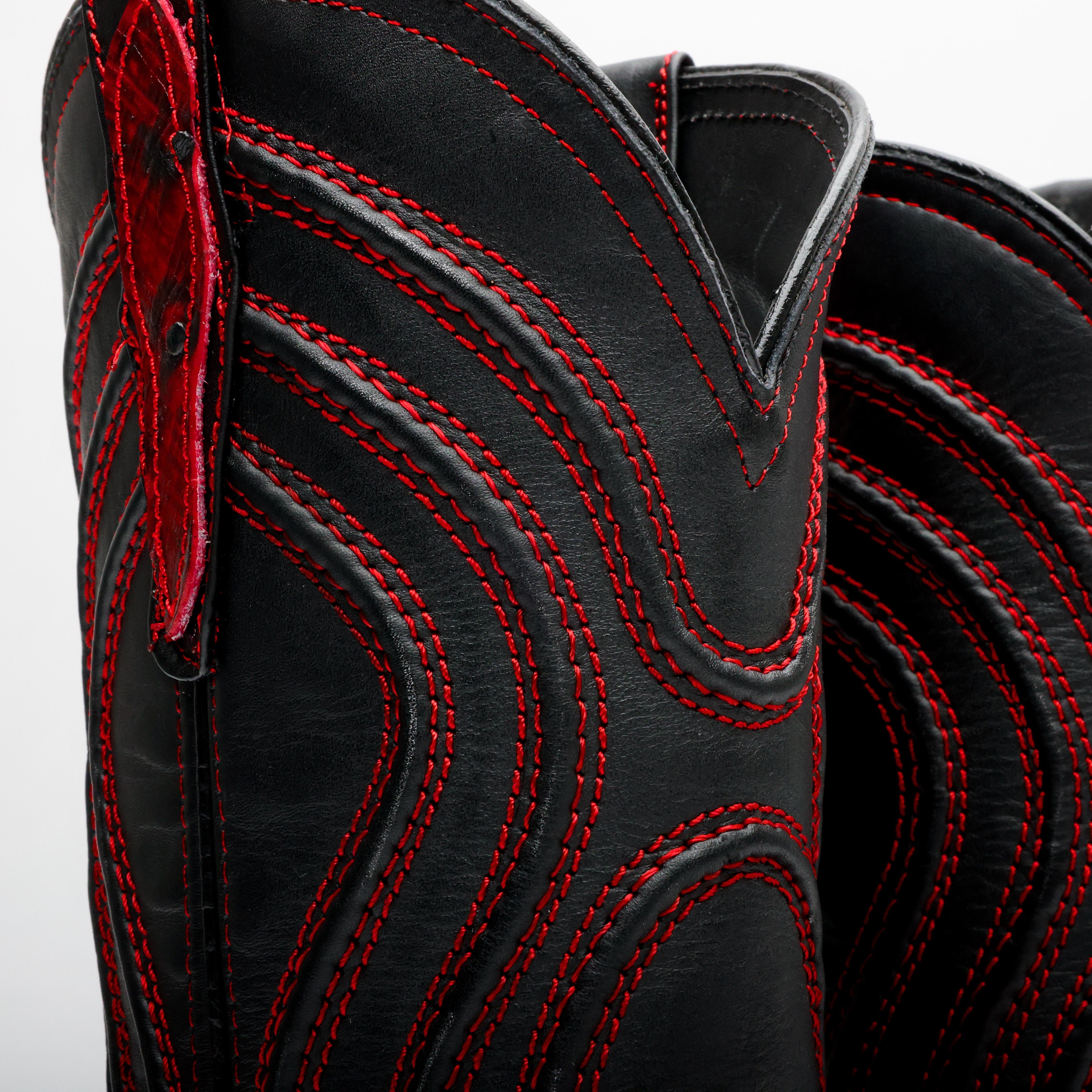 Black Cherry Ostrich Leather Boots - Square Toe