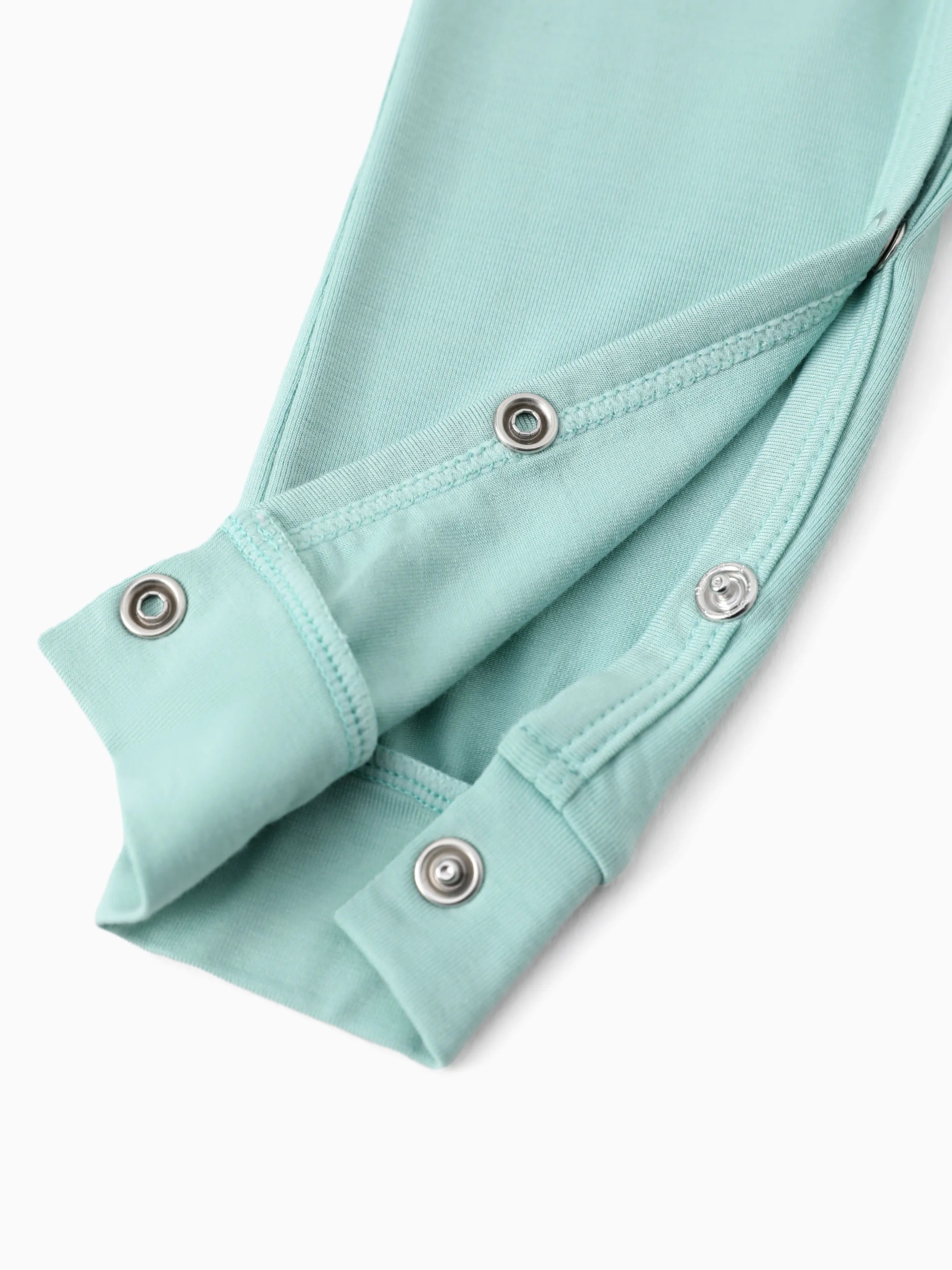 Bamboo Family Pajamas Solid Color Green Short Sleeve Matching Pajama Set ( Snug-Fitting for Children ) Green