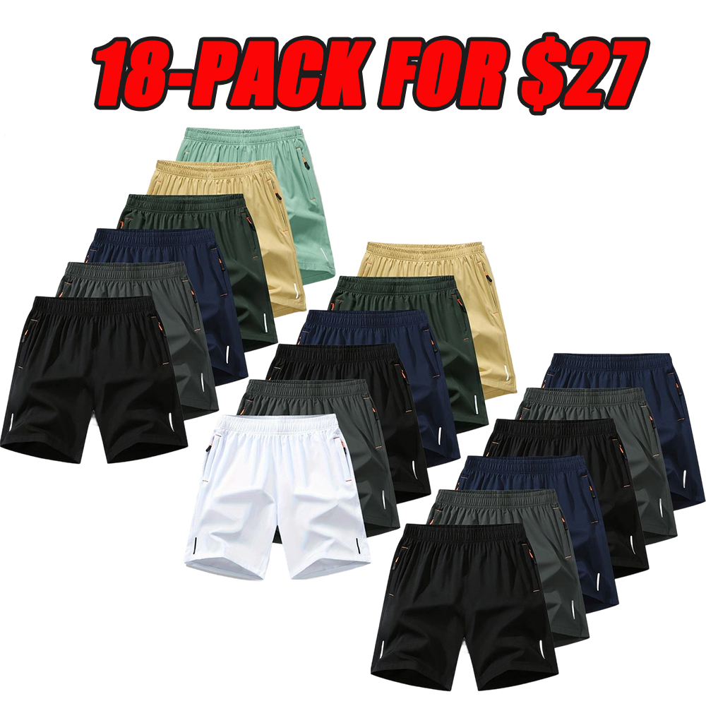 Men's 6-piece set shorts for men Summer men's casual quick drying shorts, sports and casual jogging