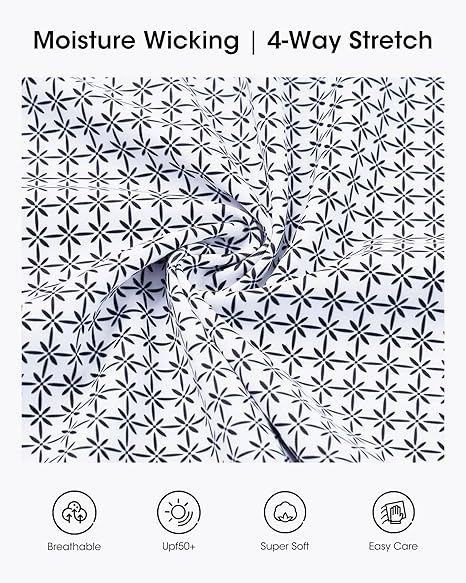 Mens Golf Polo Shirts Short Sleeve Dry Fit Moisture Wicking Casual Tennis Polos Print Collared Shirt