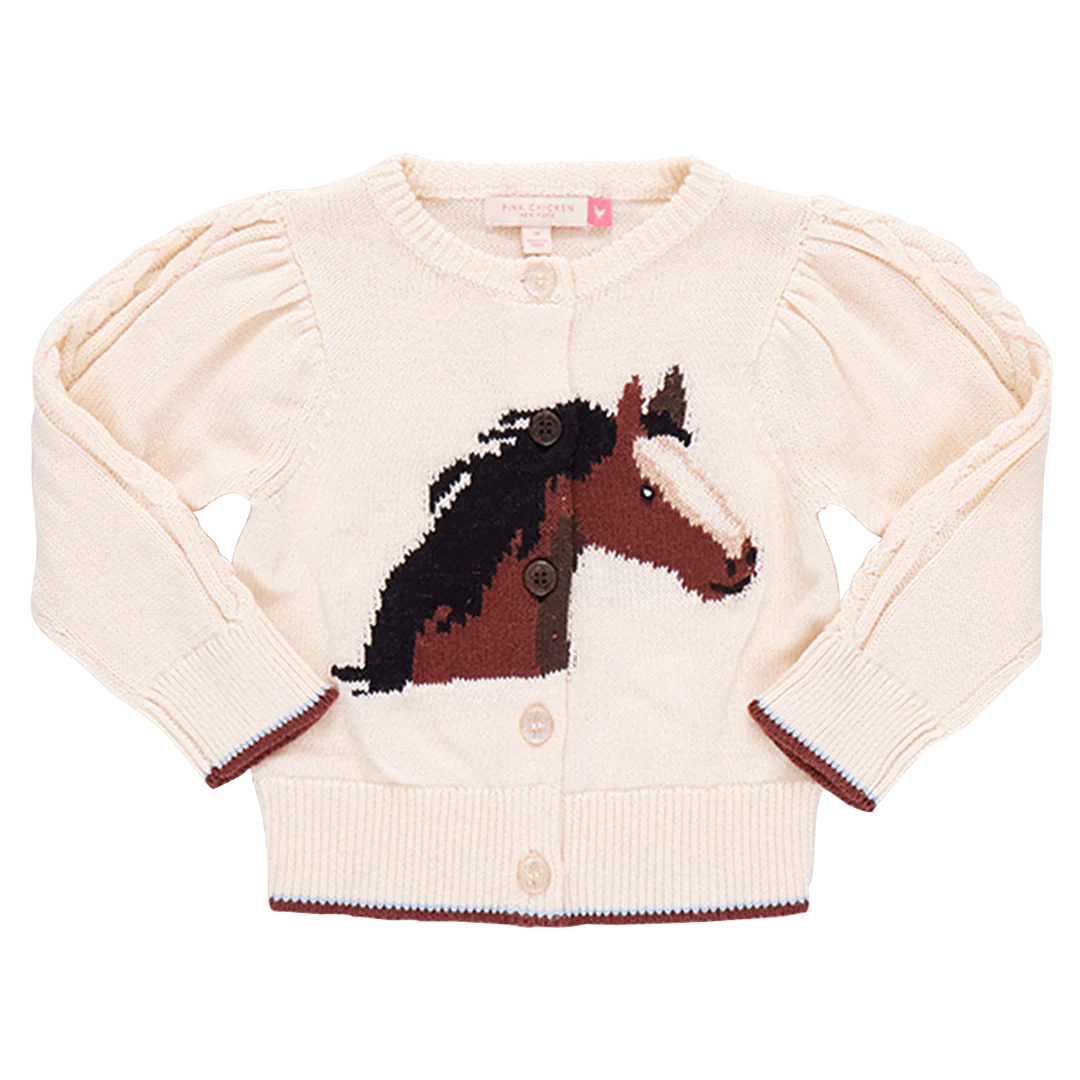 Girl's Cable Constance Sweater Wild Horse