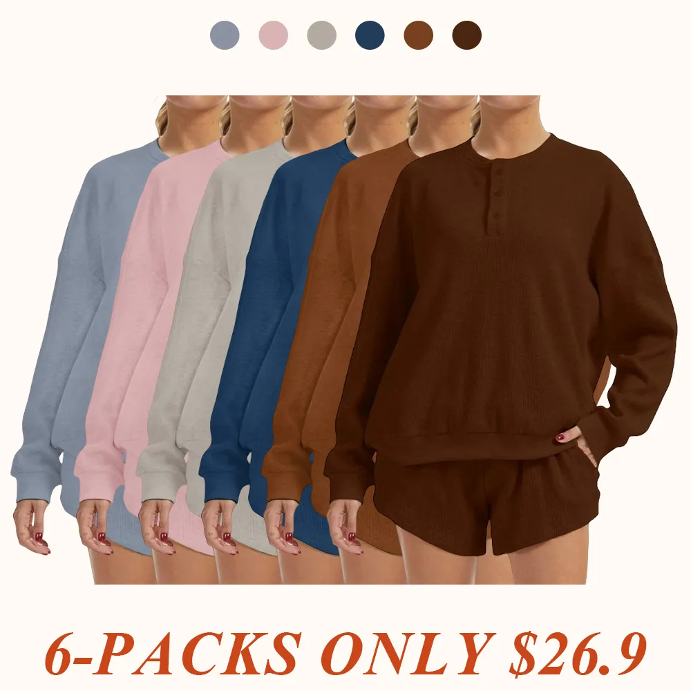 Women's Oversized Waffle Knit Lounge Set