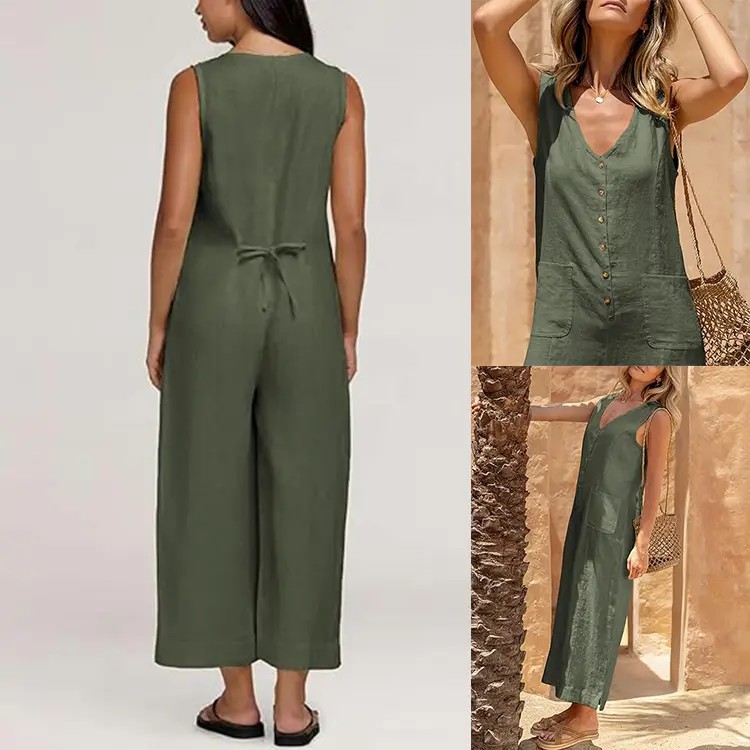 Women's Button-Front Jumpsuit