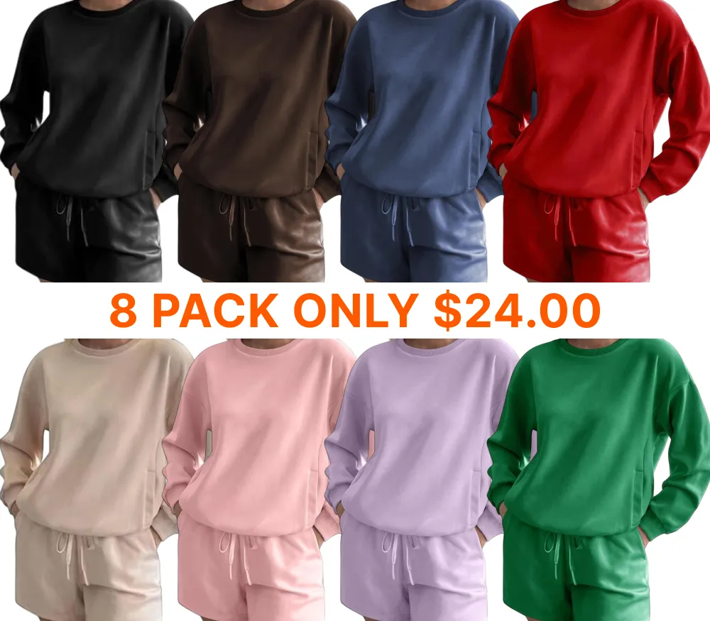 Women's Sporty Round Neck Tracksuit Set