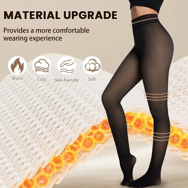Fleece Lined Tights Sheer Women