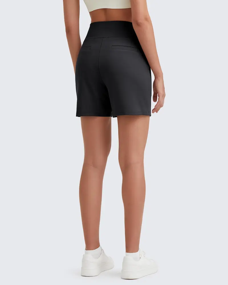 Women's athletic shorts - high-waisted running and yoga shorts (with pockets)