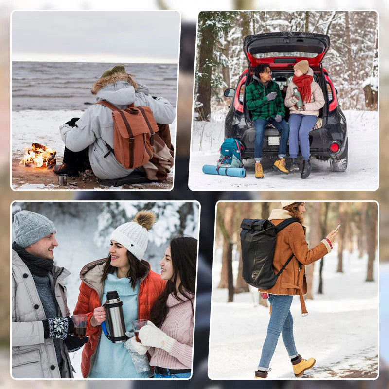 Women's casual warm large fur collar hooded jacket