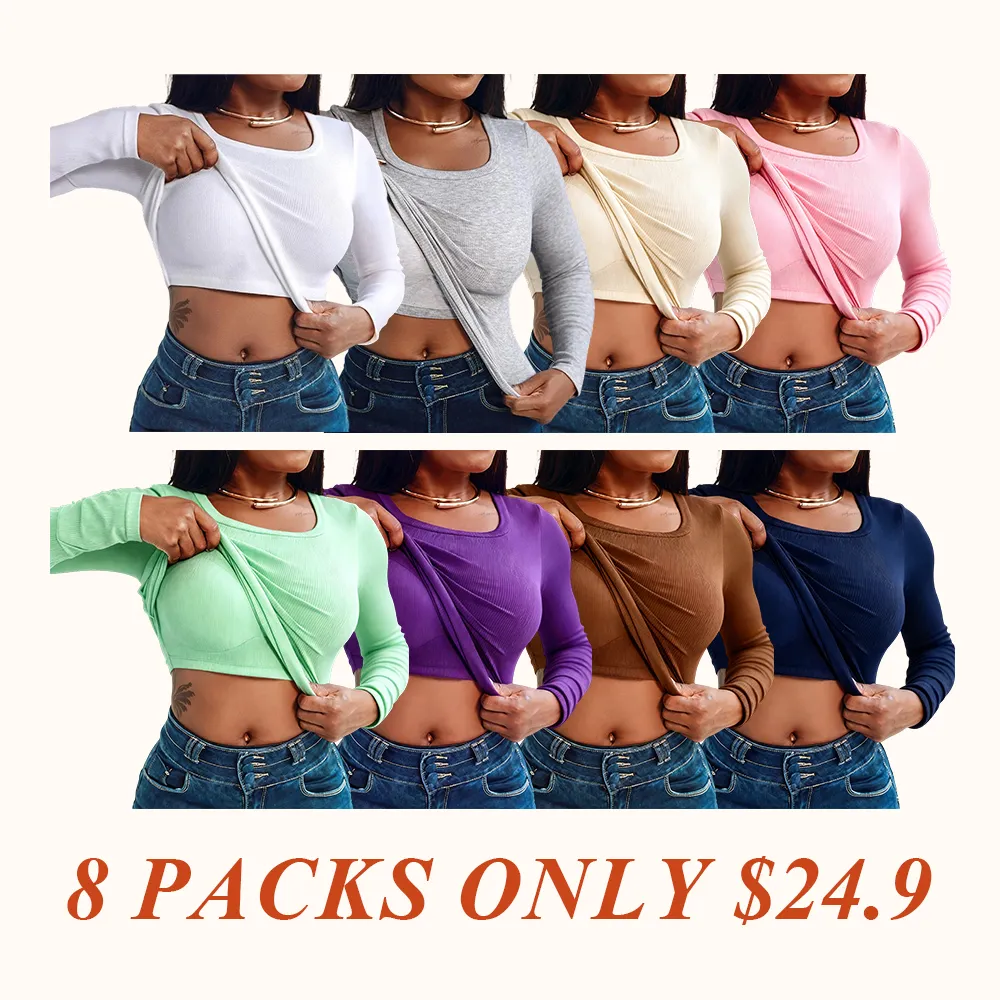 Round Neck Built-in Bra Ribbed Tank Top