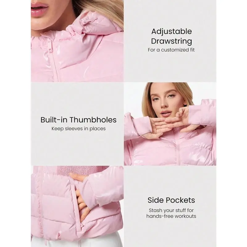 Shiny Water-Repellent Lightweight Puffer Jacket