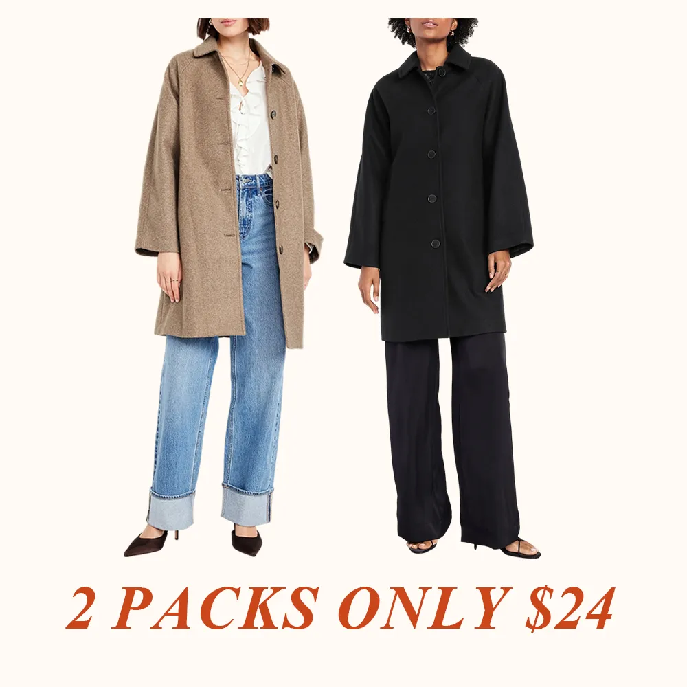 Relaxed Button-Front Mac Coat