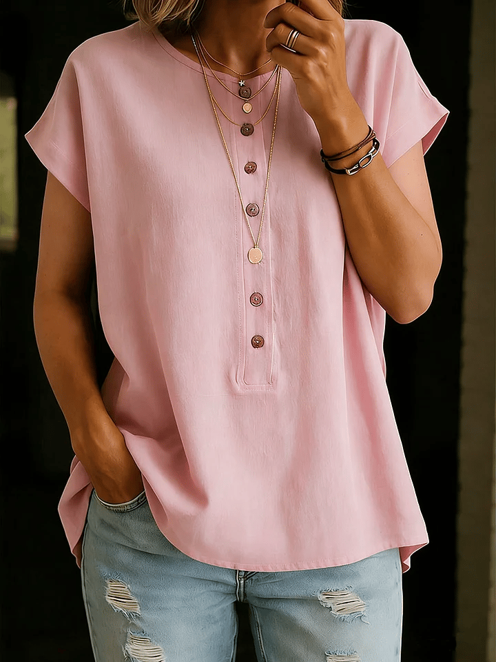 Women's Retro Solid Color Casual Shirt- Fast Shipping