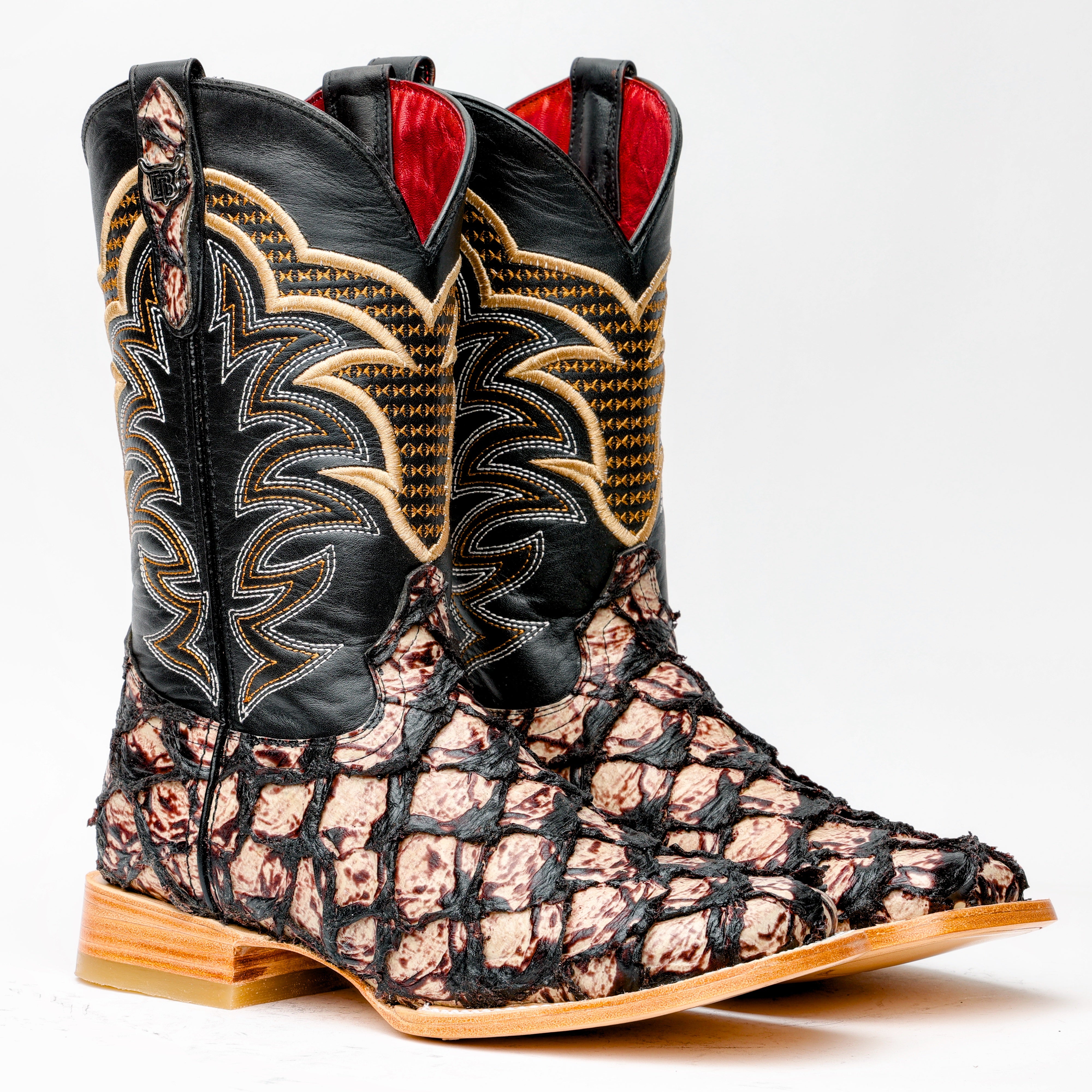 Orix Jumbo Pirarucu Leather Boots - Square Toe