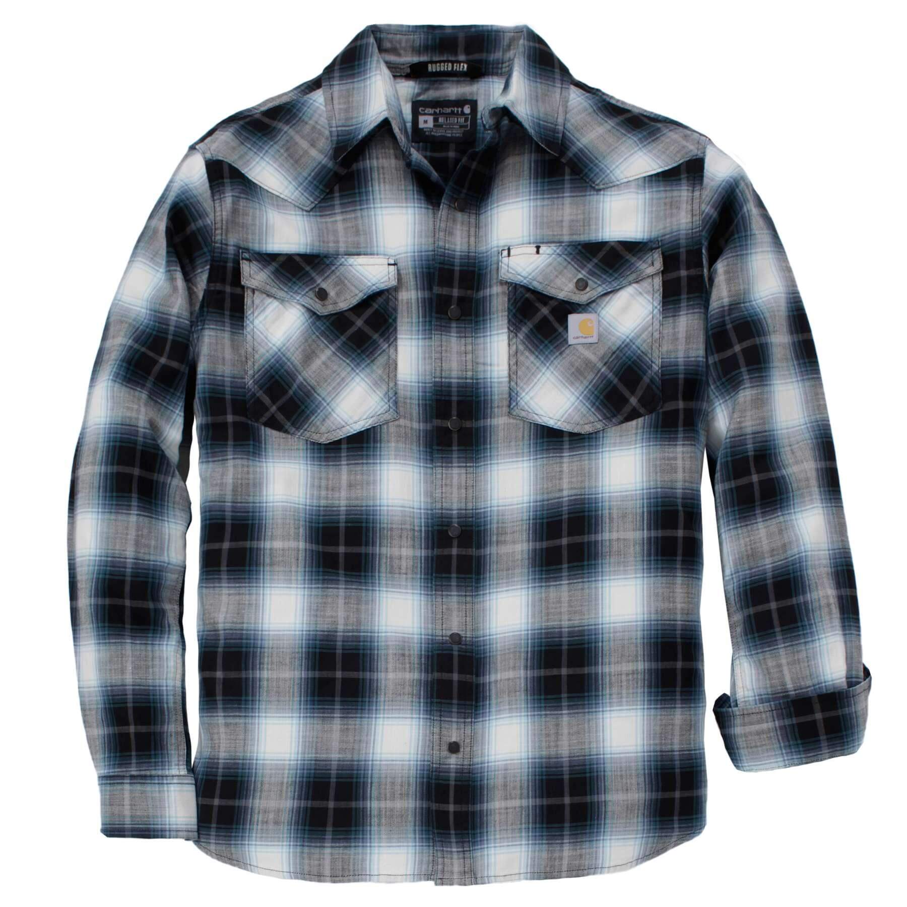 CHT Montana Rugged Flex Relaxed Fit Lightweight Long-Sleeve Snap-Front Plaid Shirt 107016