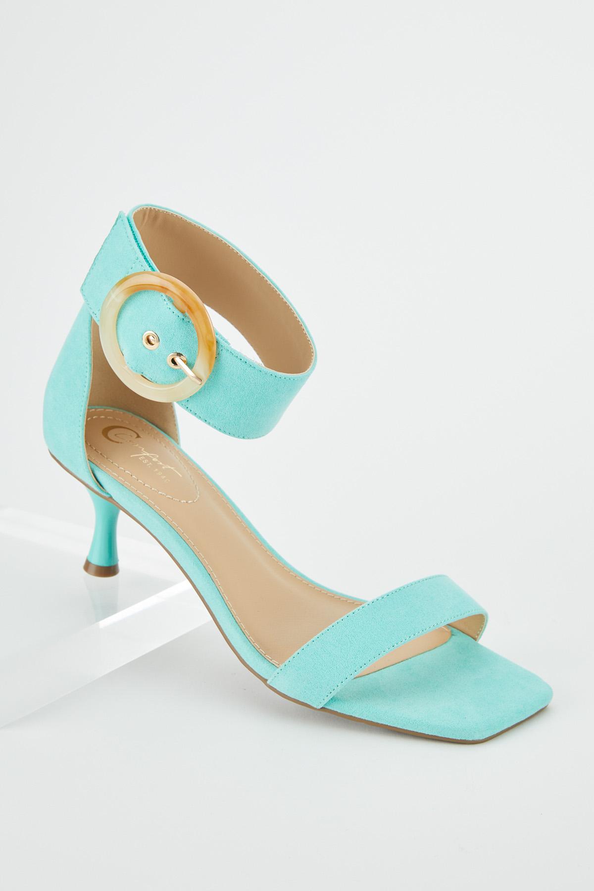 Faux Suede Heeled Sandals