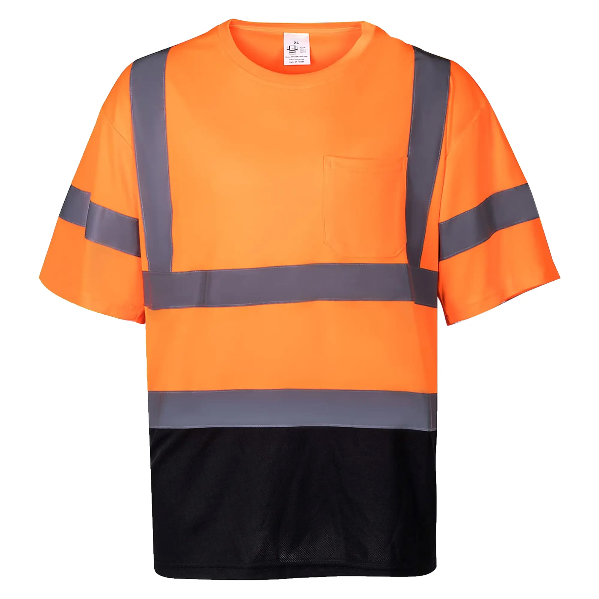 Men’s High Visibility Reflective Work T-Shirt – ANSI Style Safety Tee