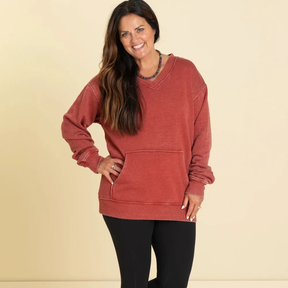Cozy Campfire V-Neck Sweatshirt