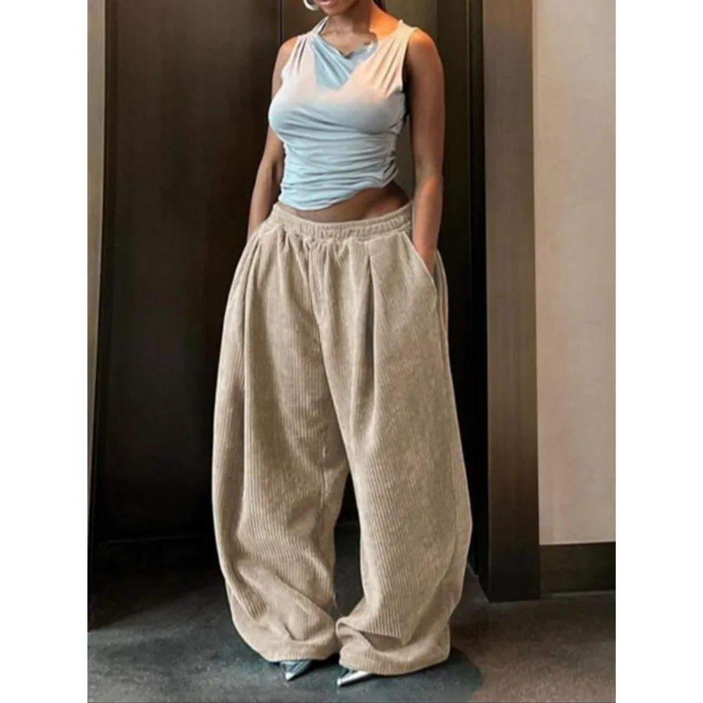 Women's Plain High Waist Straight Leg Sweatpants