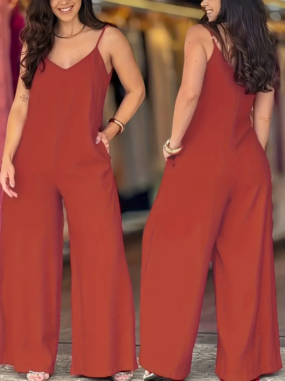 Women's Elegant Solid Color Strapless Jumpsuit, Stylish One-Piece for Casual Wear, Comfortable and Versatile Fashion Choice