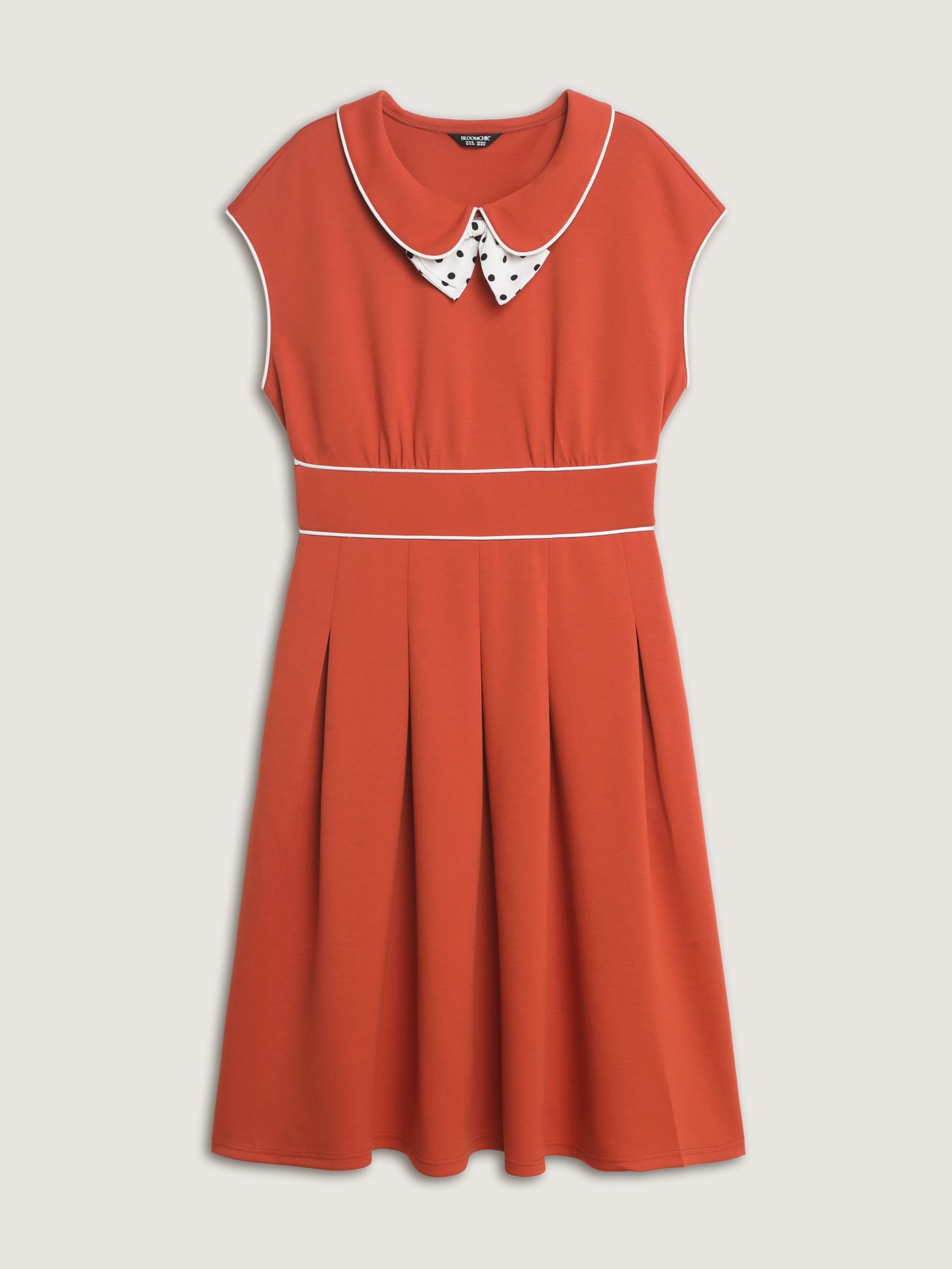 Butterfly Neckline Pockets Shirred Back Midi Dress