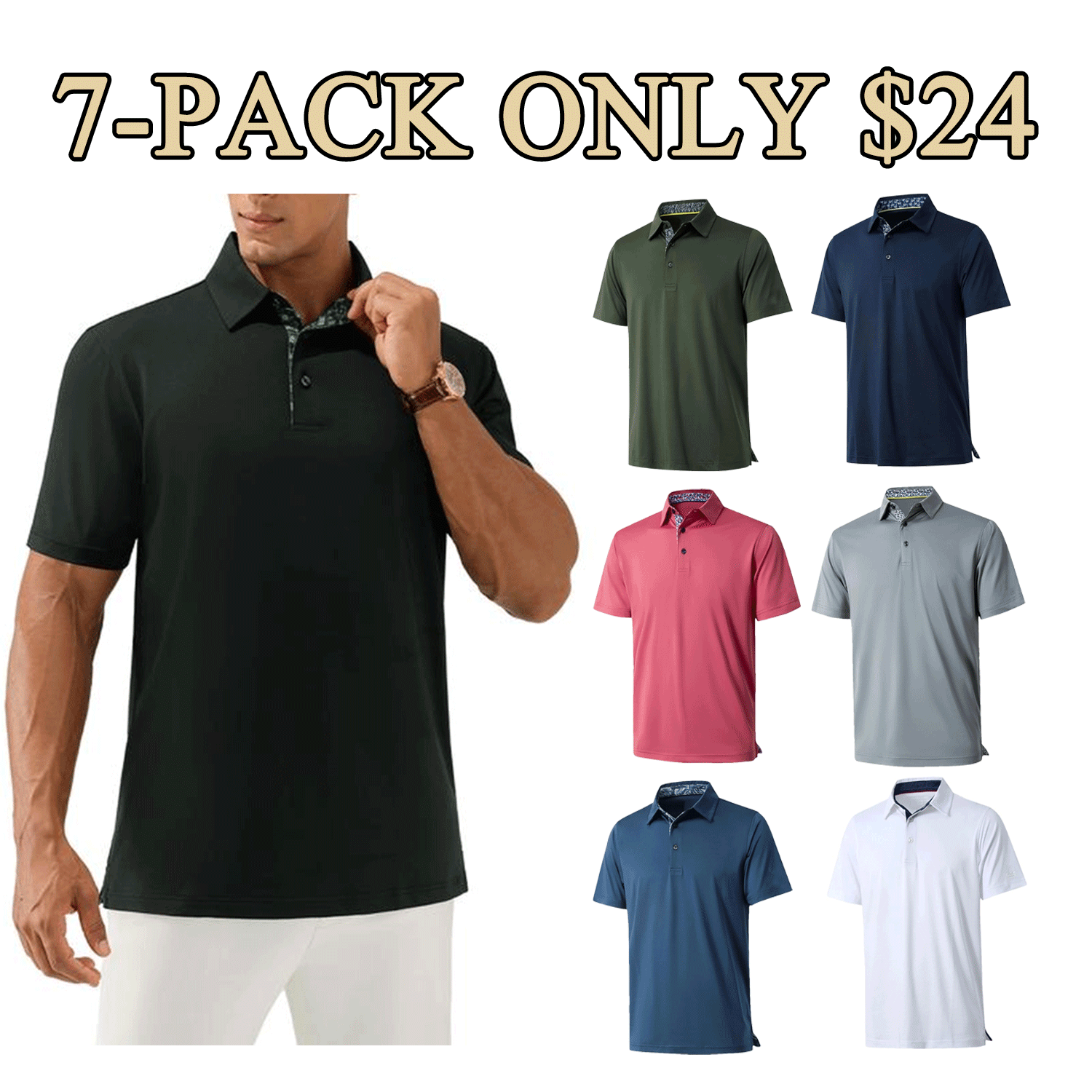 Men’s Classic Cotton Short-Sleeve Polo Shirt