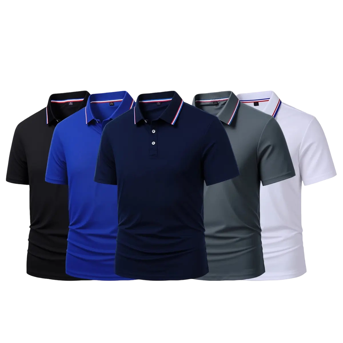 Men's Quick Dry Color Block Striped Polo Shirt