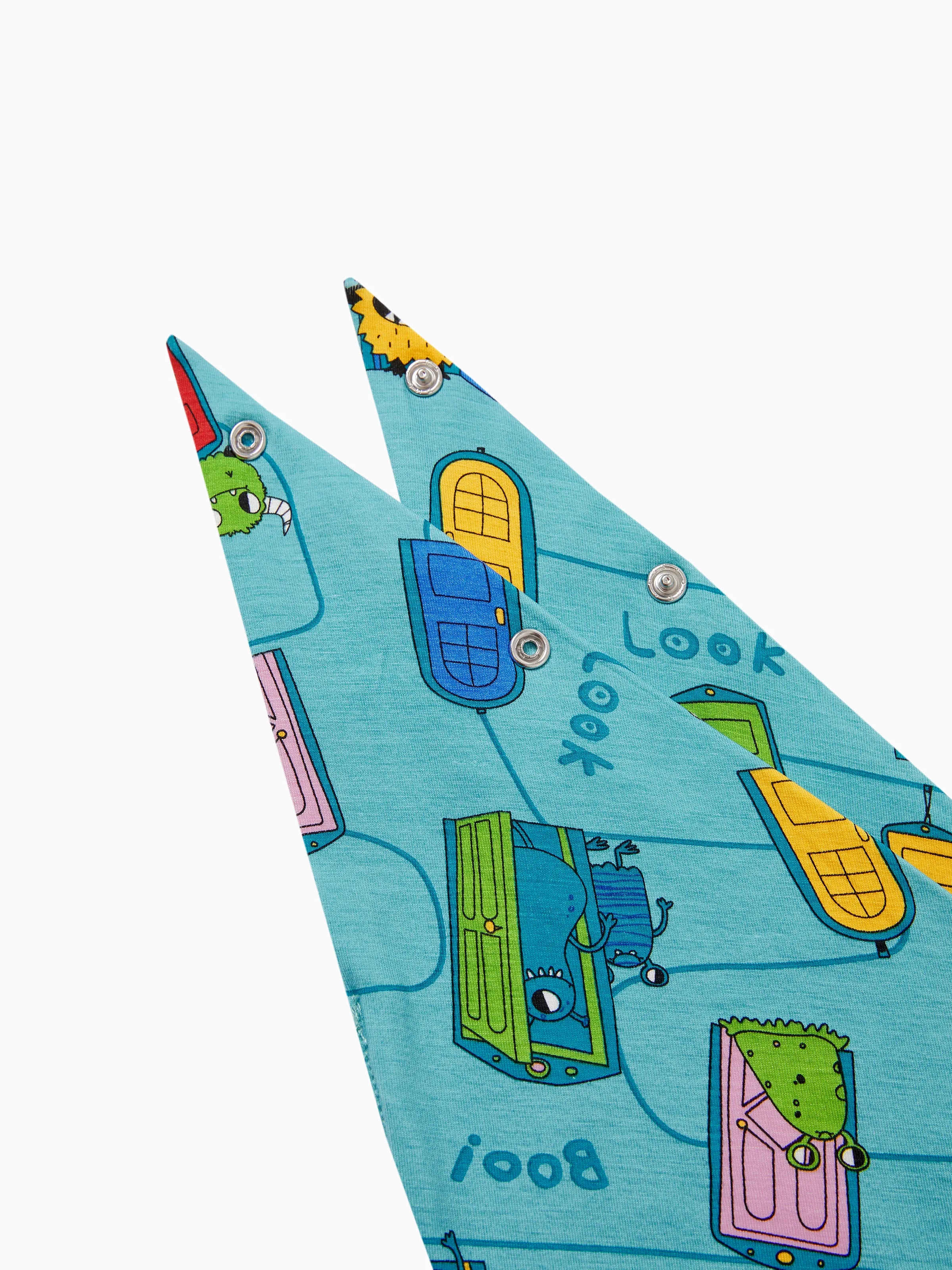 Bamboo Family Pajamas Cartoon Print Short-sleeve Matching Pajama set ( Snug-Fitting for Children ) Green