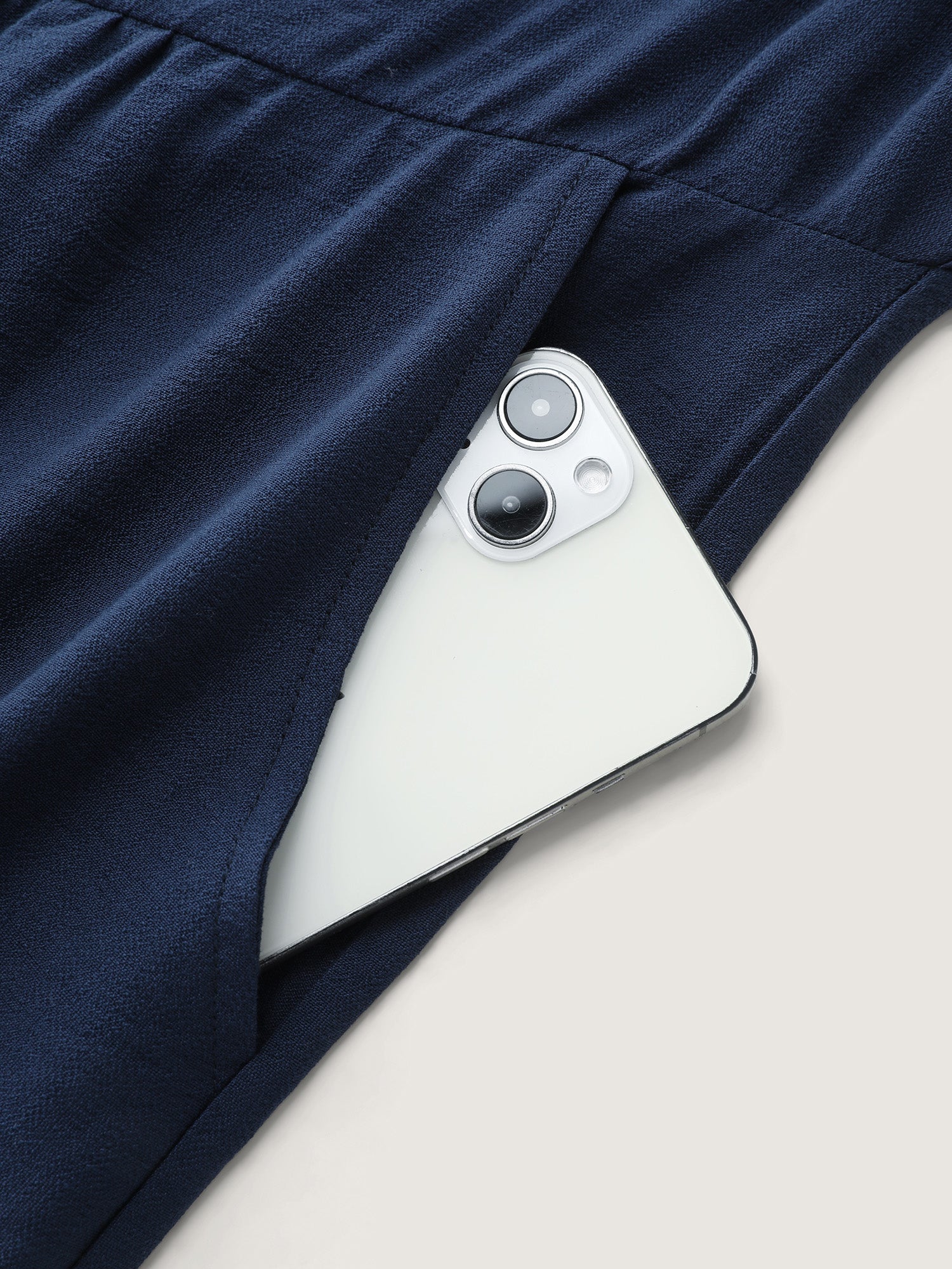 Shirred Wide-Straps Wide-Leg Jumpsuit