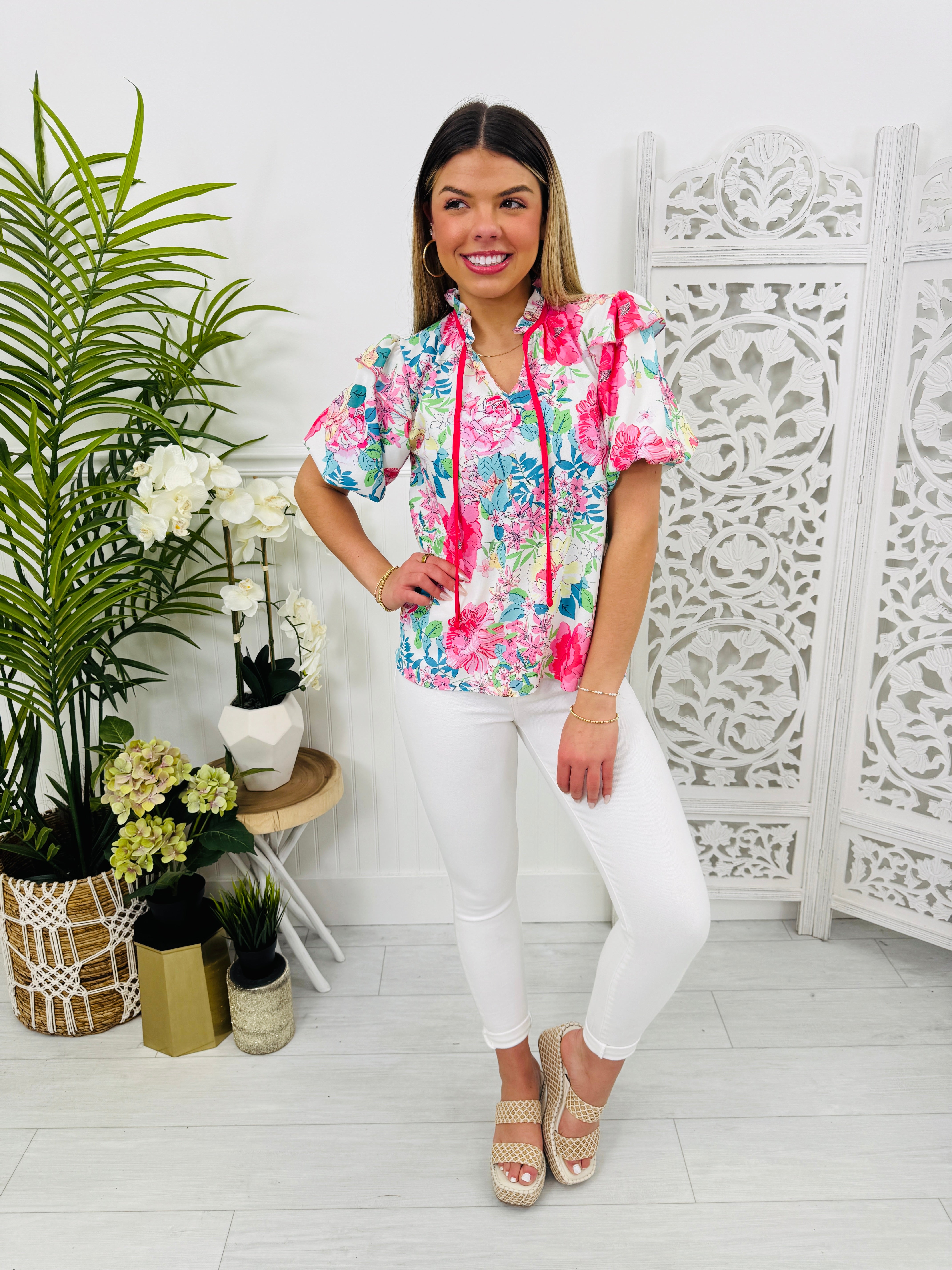 Tied With Blooms Top