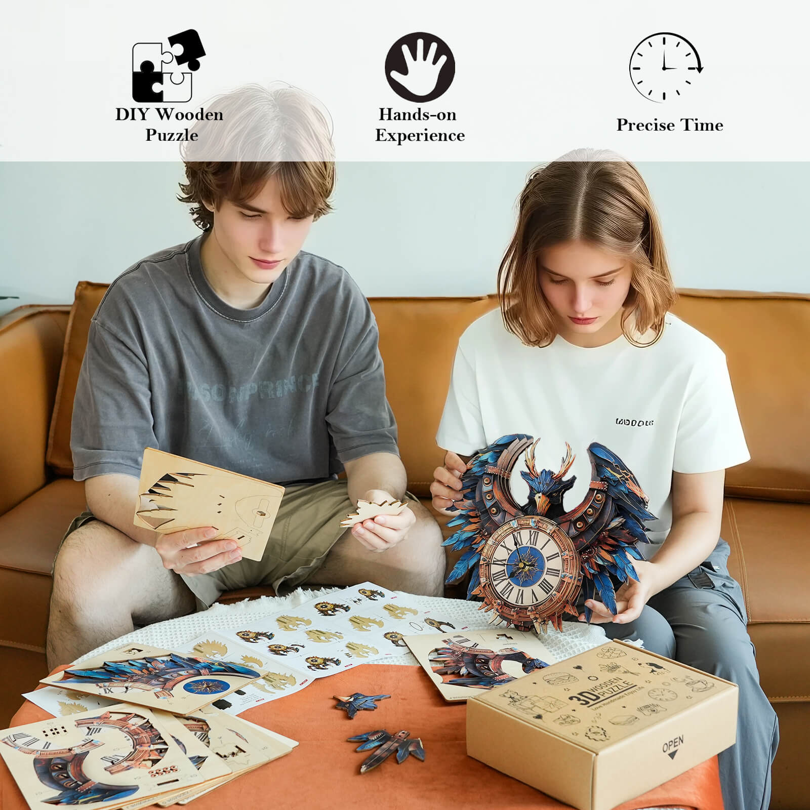 Thunderbird– DIY Wooden Clock, 3D Puzzle Craft Kit