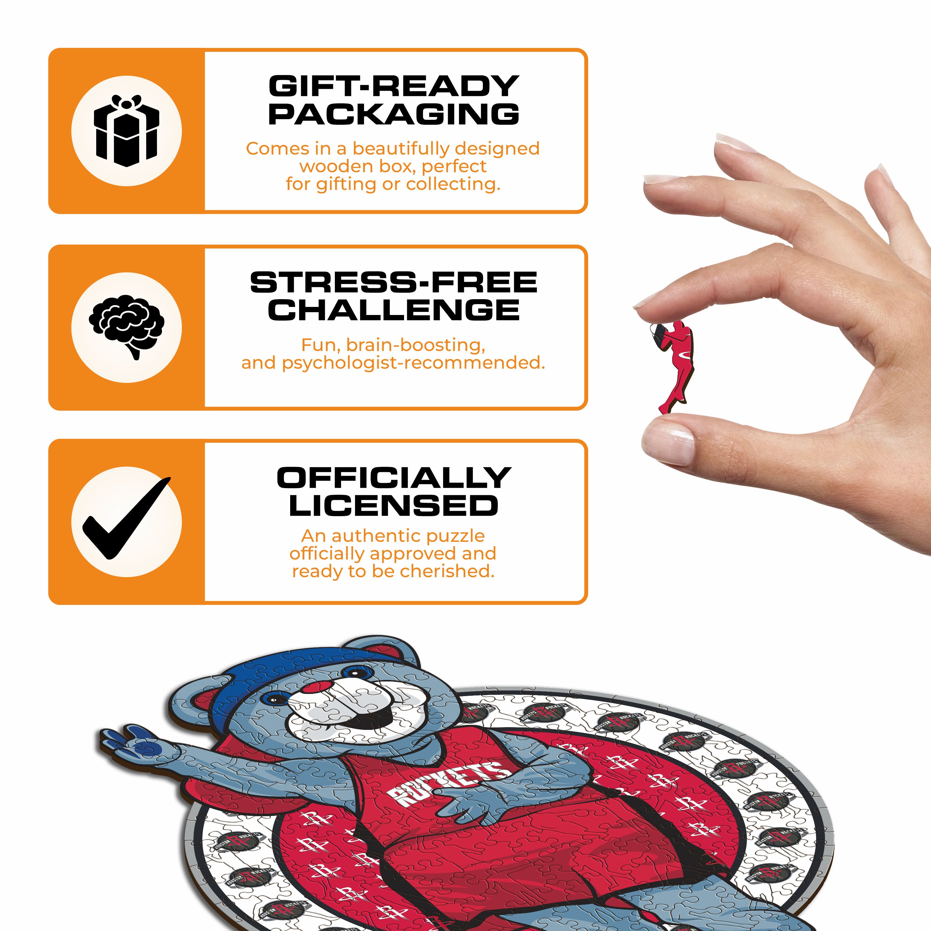 Houston Rockets™ Mascot - Wooden Puzzle