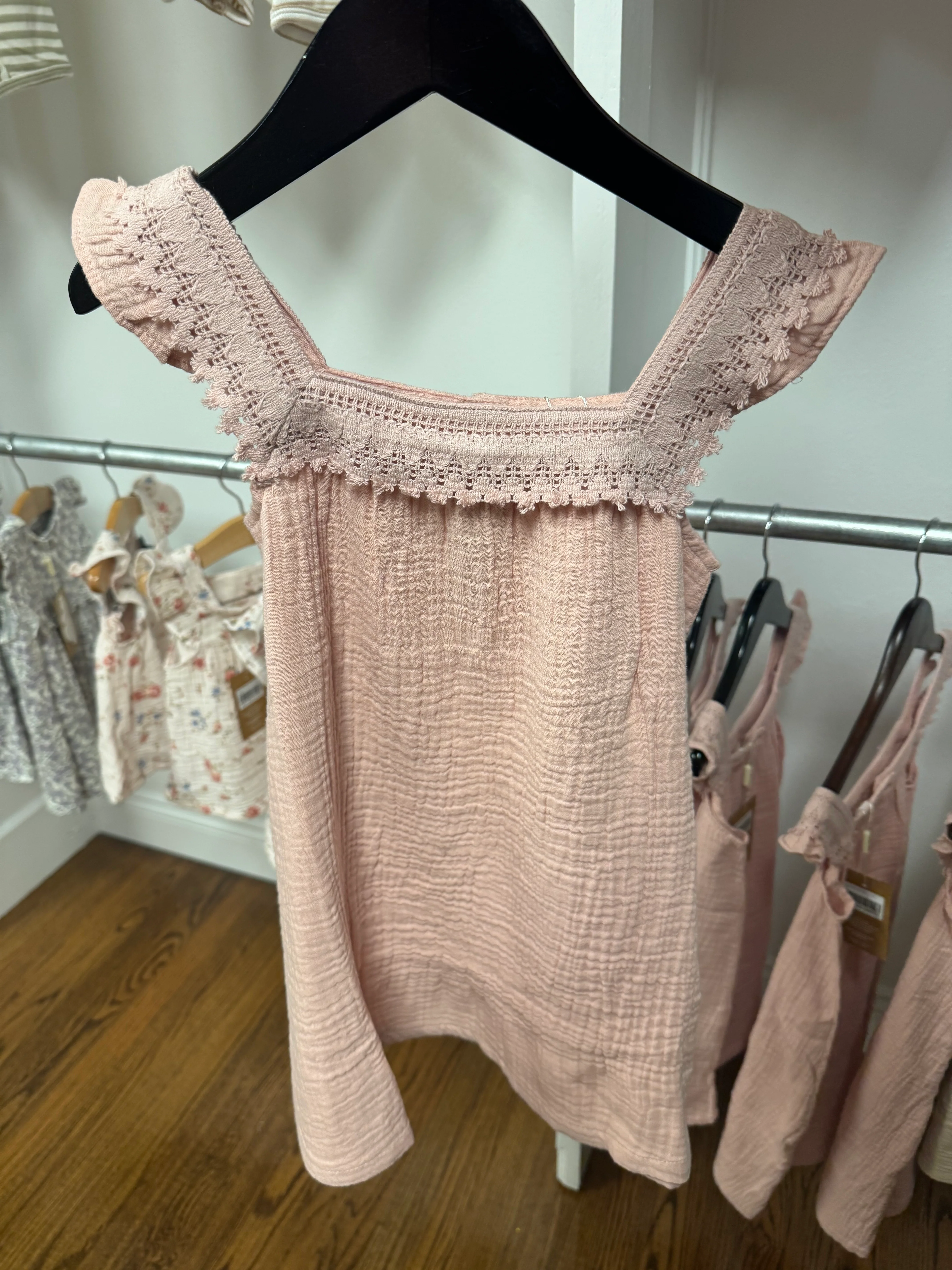 Solid Muslin Oxford Tan Sundress